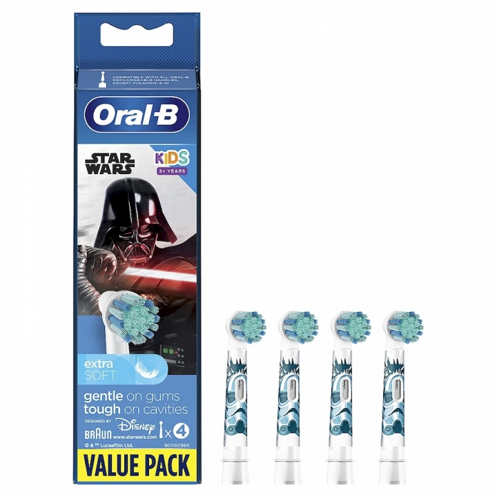 Braun Oral-B Kids Star Wars, 4 stk. Ekstra tandbørstehoveder i gruppen SKØNHED & HELSE / Oral pleje / Tilbehør til elektriske tandbørster hos TP E-commerce Nordic AB (D10526)