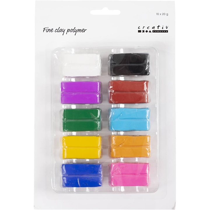 Creative Toys Fine Clay - Polymer - Farverig 10x20 g (78101) i gruppen LEGETØJ, BØRN & BABY / Legetøj / Hobbyartikler hos TP E-commerce Nordic AB (D10779)