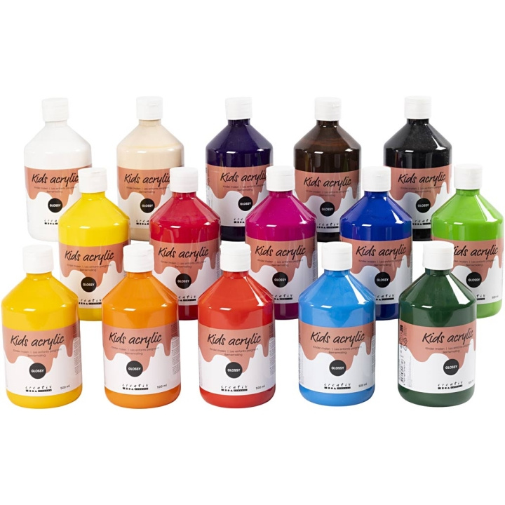 Creative Toys A-Color - Akrylmaling - Blank - 15 x 500 ml (32000) i gruppen SPORT, FRITID & HOBBY / Hobby / Mal & Tegn / Kunstnerfarver / Acryl hos TP E-commerce Nordic AB (D10884)