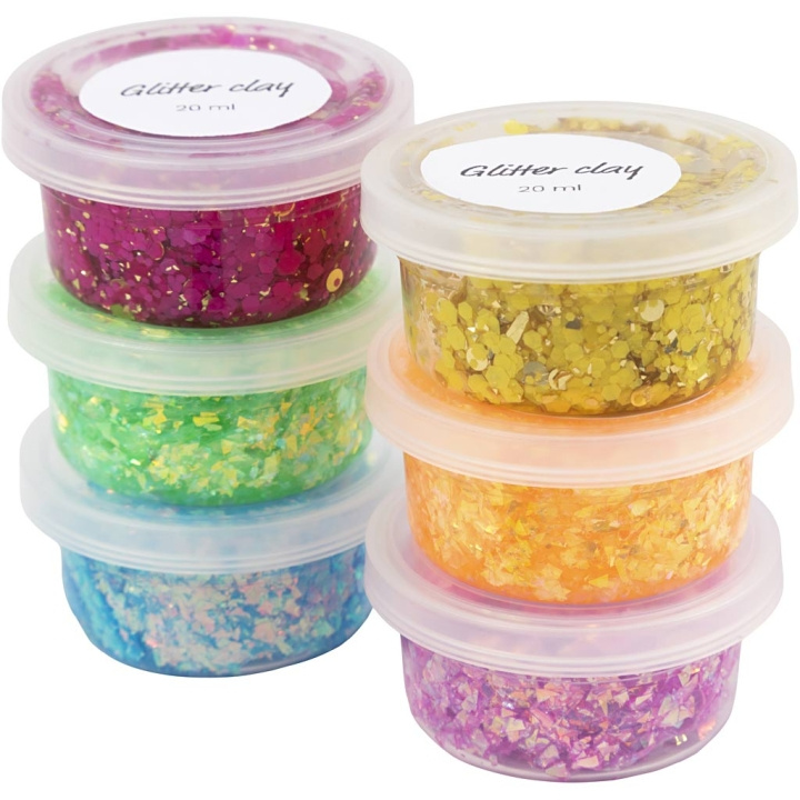 Creative Toys DIY Kit - Glitter Clay 6 stk (78746) i gruppen LEGETØJ, BØRN & BABY / Legetøj / Hobbyartikler hos TP E-commerce Nordic AB (D10998)