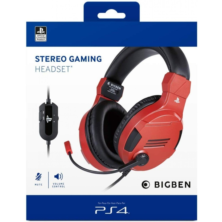 Bigben playstation 4 HW Bigben Stereo Gaming Headset v3 (Rød) i gruppen HJEMMEELEKTRONIK / Spilkonsoller og tilbehør / Sony PlayStation 4 hos TP E-commerce Nordic AB (D11019)