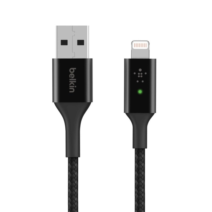 Belkin Smart LED USB-A til Lightning-kabel, sort, 1,2m i gruppen SMARTPHONES & TABLETS / Opladere og kabler / Kabler / Kabler Lightning hos TP E-commerce Nordic AB (D11256)