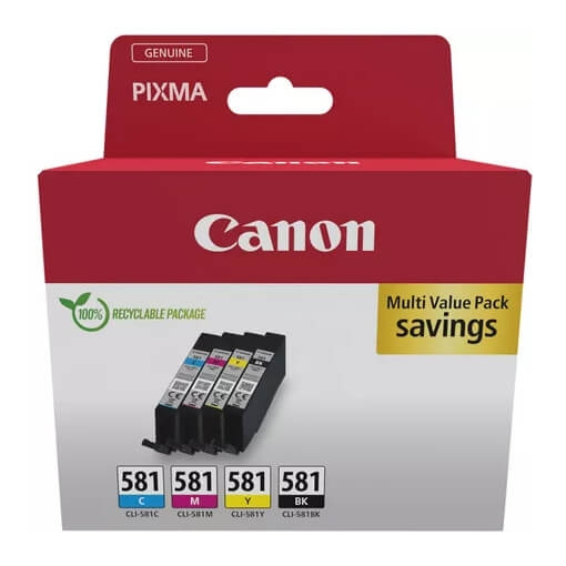 Canon Bläck 2103C007 CLI-581 Multipack i gruppen COMPUTERTILBEHØR / Printere og tilbehør / Blæk og toner / Blækpatroner / Canon hos TP E-commerce Nordic AB (D11334)