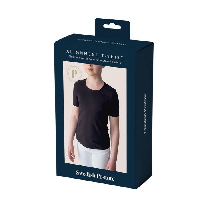 SWEDISH POSTURE T-shirt Børn Alignment Bomuld Sort XS i gruppen SPORT, FRITID & HOBBY / Accessories / T-shirts hos TP E-commerce Nordic AB (D11359)