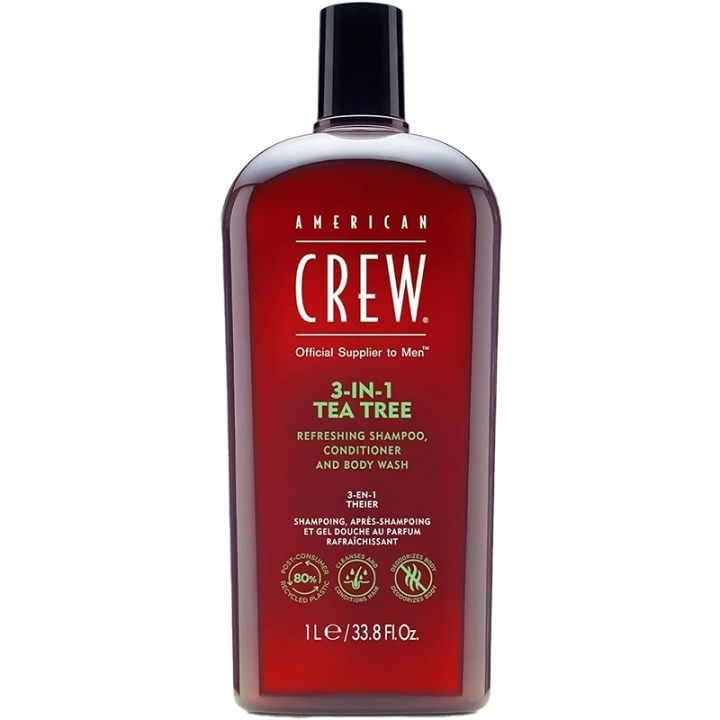 American Crew 3-in-1 Tea Tree 1000ml i gruppen SKØNHED & HELSE / Hår og styling / Hårpleje / Shampoo hos TP E-commerce Nordic AB (D11559)