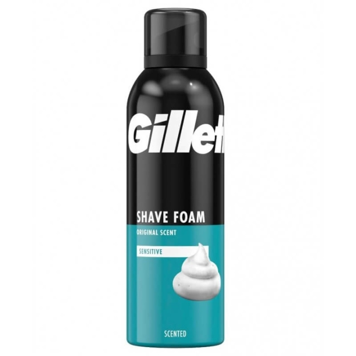 Gillette Sensitive Shave Foam 200ml i gruppen SKØNHED & HELSE / Hår og styling / Barbering og trimning / Barberskraber og tilbehør hos TP E-commerce Nordic AB (D11607)