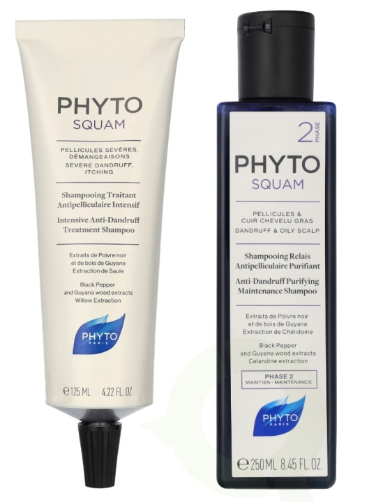 Phyto Phytosquam Purifying Shampoo Duo Set 375 ml Maintenance Shampoo 250ml/Treatment Shampoo 125ml i gruppen SKØNHED & HELSE / Hår og styling / Hårpleje / Shampoo hos TP E-commerce Nordic AB (D11771)