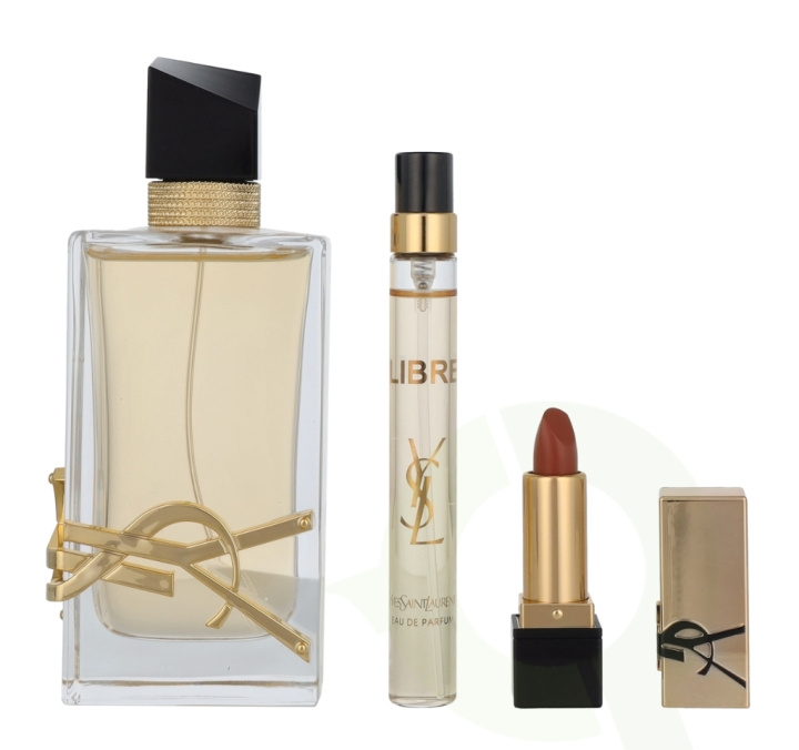 Yves Saint Laurent YSL Libre Giftset 101.3 ml Edp Spray 90ml/Edp Travel Spray 10ml/Mini Rouge Lipstick Shade Nude Muse 1,3gr i gruppen SKØNHED & HELSE / Gaveæske / Gaveæske til hende hos TP E-commerce Nordic AB (D11800)