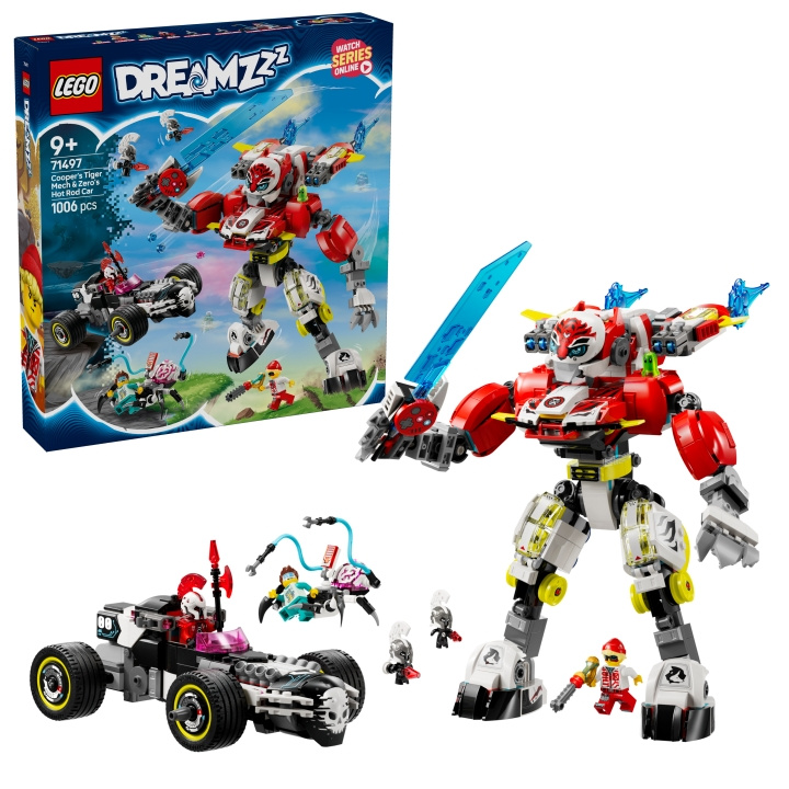 LEGO DREAMZzz - Cooper\'s Tiger Mech & Zero\'s Hot Rod Car (71497) i gruppen LEGETØJ, BØRN & BABY / Legetøj / Bygge legesager / Lego hos TP E-commerce Nordic AB (D12249)