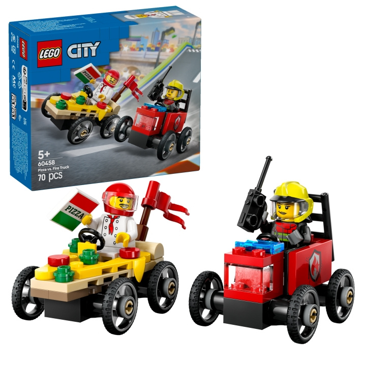 LEGO LEGO City - Pakke med racerbiler: Pizza vs. brandbil (60458) i gruppen LEGETØJ, BØRN & BABY / Legetøj / Bygge legesager / Lego hos TP E-commerce Nordic AB (D12512)