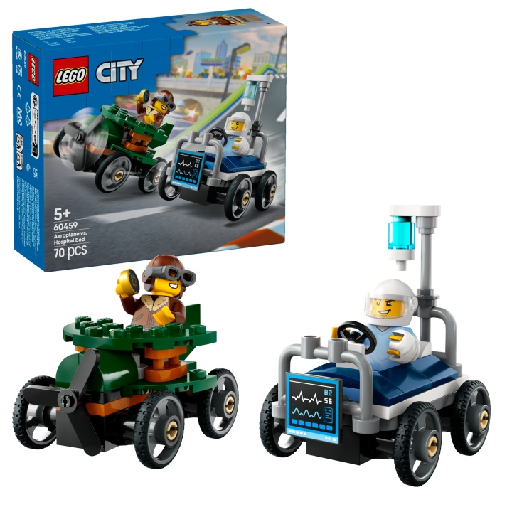 LEGO LEGO City - Pakke med racerbiler: Flyvemaskine vs. hospitalsseng (60459) i gruppen LEGETØJ, BØRN & BABY / Legetøj / Bygge legesager / Lego hos TP E-commerce Nordic AB (D12513)