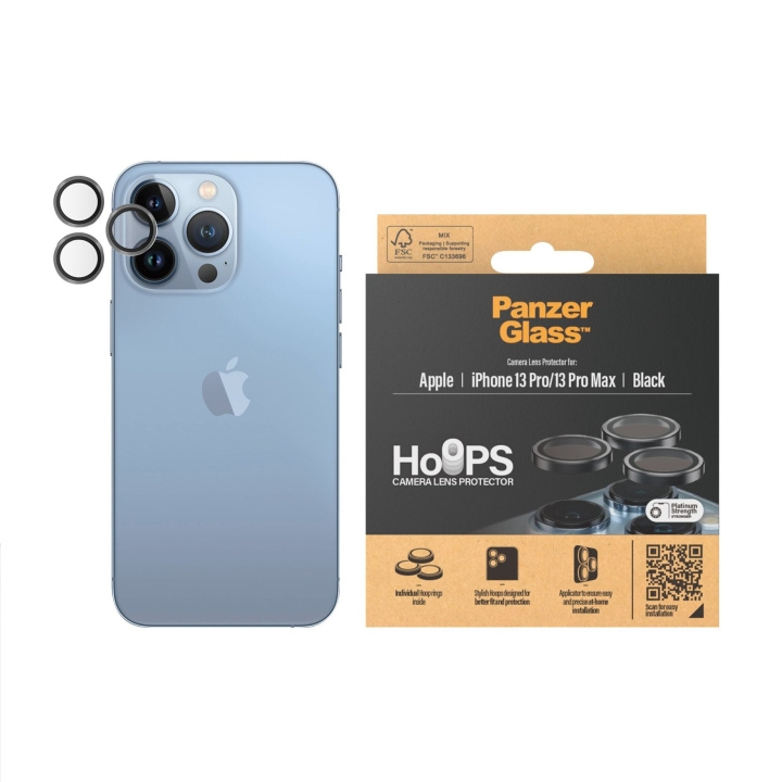 PanzerGlass Hoops kameralinsebeskytter til iPhone 13 Pro - 13 Pro Max - Sort i gruppen SMARTPHONES & TABLETS / Mobil Beskyttelse / Apple / iPhone 13 Pro hos TP E-commerce Nordic AB (D12555)