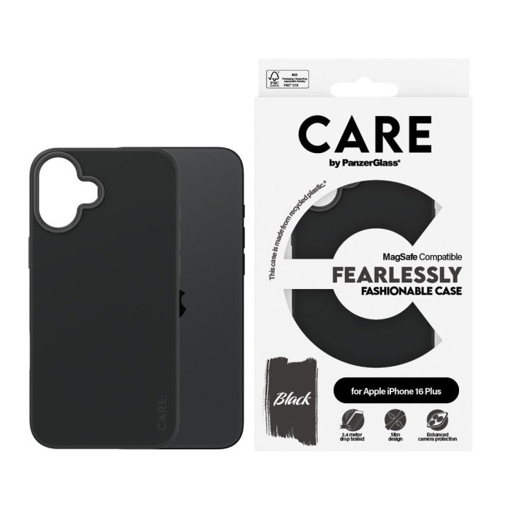 CARE by PanzerGlass - Etui - Sort - MagSafe - iPhone 16 Plus i gruppen SMARTPHONES & TABLETS / Mobil Beskyttelse / Apple / iPhone 16 hos TP E-commerce Nordic AB (D12567)