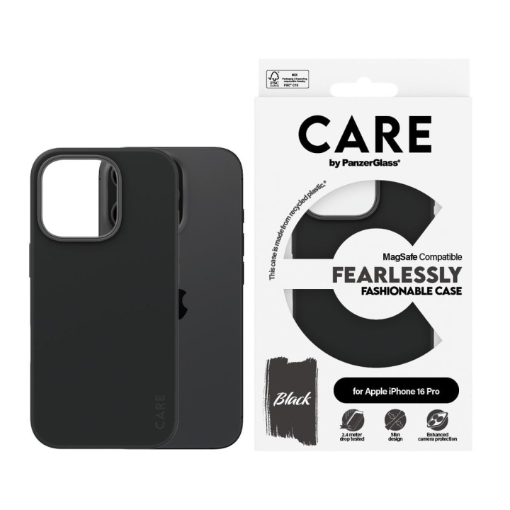 CARE by PanzerGlass - Etui - Sort - MagSafe - iPhone 16 Pro i gruppen SMARTPHONES & TABLETS / Mobil Beskyttelse / Apple / iPhone 16 hos TP E-commerce Nordic AB (D12571)