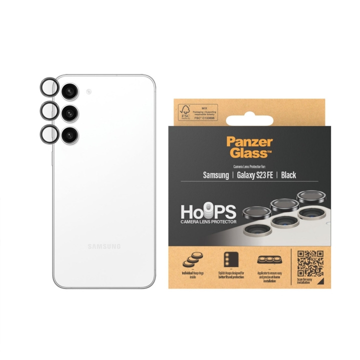 PanzerGlass Hoops - Kameralinsebeskytter - Samsung Galaxy S23 FE - Sort i gruppen SMARTPHONES & TABLETS / Mobil Beskyttelse / Samsung hos TP E-commerce Nordic AB (D12586)