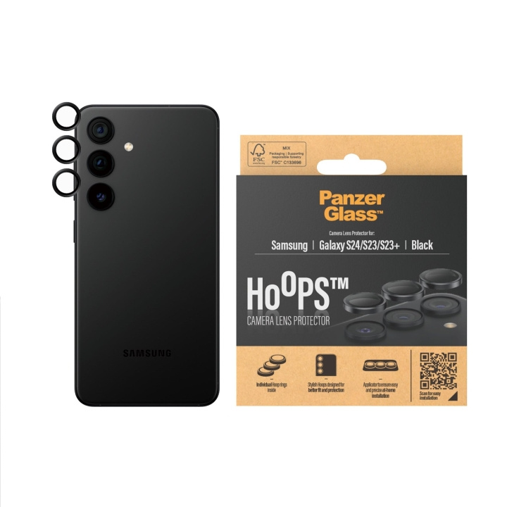 PanzerGlass Hoops - Beskyttelse til kameralinse - Samsung Galaxy S24/S23/S23 Plus - Sort i gruppen SMARTPHONES & TABLETS / Mobil Beskyttelse / Samsung hos TP E-commerce Nordic AB (D12590)