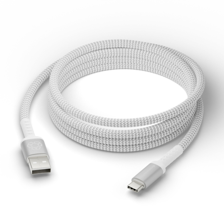 dbramante1928 Re-charge - BRD-kabel - USB-A til USB-C, 2,5 m - Hvid i gruppen COMPUTERTILBEHØR / Kabler og adaptere / USB / USB-C hos TP E-commerce Nordic AB (D12689)