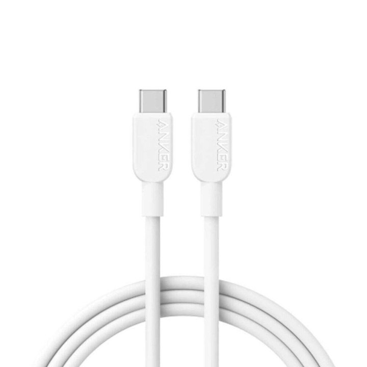 Anker USB-C til USB-C-kabel (3 ft, 240W, flettet) - hvid i gruppen COMPUTERTILBEHØR / Kabler og adaptere / USB / USB-C hos TP E-commerce Nordic AB (D12697)