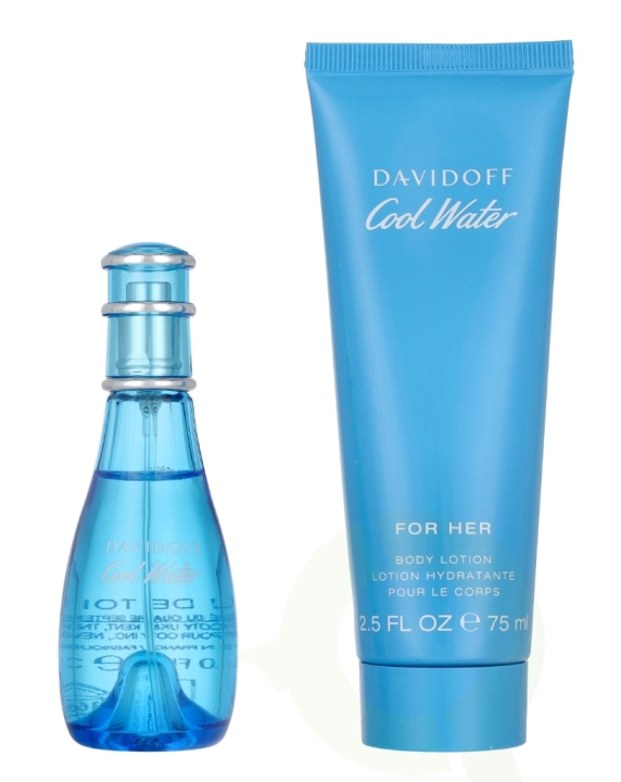 Davidoff Cool Water Woman Giftset 115 ml Edt Spray 30ml/Body Lotion 75ml i gruppen SKØNHED & HELSE / Gaveæske / Gaveæske til hende hos TP E-commerce Nordic AB (D13117)