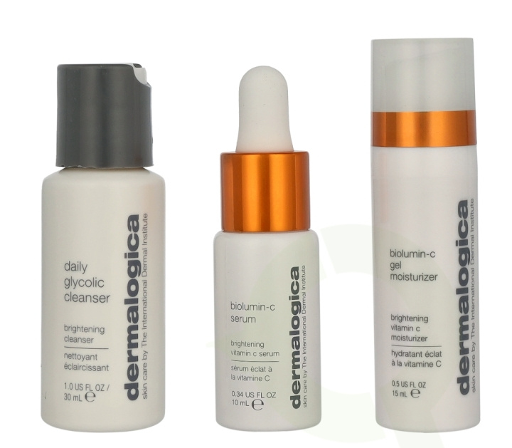 Dermalogica Daily Brightness Boosters Skin Set 55 ml Biolumin-C Serum 10ml/Biolumin-C Moisturizer 15ml/Daily Glycolic Cleanser 30ml i gruppen SKØNHED & HELSE / Hudpleje / Ansigt / Dagcreme hos TP E-commerce Nordic AB (D13147)