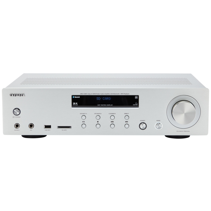 AIWA Förstärkare med Bluetooth 2 x 60 Watt RMS Silver i gruppen HJEMMEELEKTRONIK / Lyd & billede / Hjemmebiograf, HiFi & Bærbar / Forstærker & Receiver hos TP E-commerce Nordic AB (D13540)