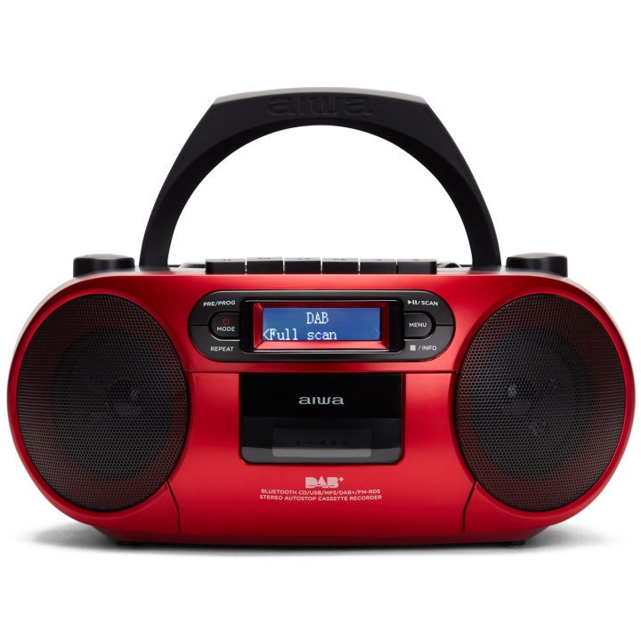 AIWA Radio med CD-spelare, Kassettband och Bluetooth Röd i gruppen HJEMMEELEKTRONIK / Lyd & billede / Hjemmebiograf, HiFi & Bærbar / Bærbar musikafspiller / CD-afspiller hos TP E-commerce Nordic AB (D13566)