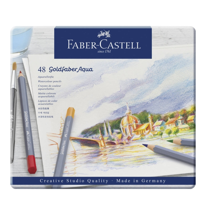 Faber-Castell Goldfaber akvarel dåse, 48 stk (114648) i gruppen SPORT, FRITID & HOBBY / Hobby / Mal & Tegn / Kuglepenne, Farveblyanter & Tuschpenne hos TP E-commerce Nordic AB (D13667)