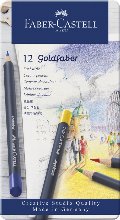 Faber-Castell Farveblyant Goldfaber tin (12 stk.) (114712) i gruppen SPORT, FRITID & HOBBY / Hobby / Mal & Tegn / Kuglepenne, Farveblyanter & Tuschpenne hos TP E-commerce Nordic AB (D13731)