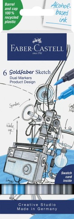 Faber-Castell Sketch Marker Gofa 6ct sæt prod. design (164806) i gruppen SPORT, FRITID & HOBBY / Hobby / Mal & Tegn / Kuglepenne, Farveblyanter & Tuschpenne hos TP E-commerce Nordic AB (D13732)