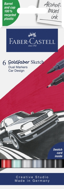 Faber-Castell Sketch Marker Gofa 6ct sæt Car design (164813) i gruppen SPORT, FRITID & HOBBY / Hobby / Mal & Tegn / Kuglepenne, Farveblyanter & Tuschpenne hos TP E-commerce Nordic AB (D13734)