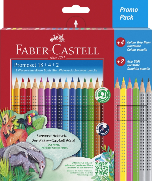 Faber-Castell Kampagne-sæt Colour Grip (18+4+2 stk.) (201540) i gruppen SPORT, FRITID & HOBBY / Hobby / Mal & Tegn / Kuglepenne, Farveblyanter & Tuschpenne hos TP E-commerce Nordic AB (D13736)