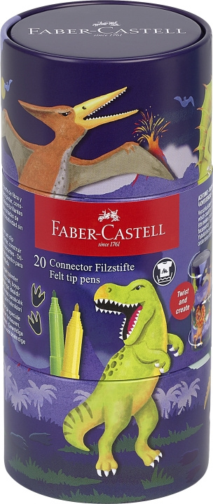 Faber-Castell Tuschpen Connector dinosaur (155546) i gruppen SPORT, FRITID & HOBBY / Hobby / Mal & Tegn / Kuglepenne, Farveblyanter & Tuschpenne hos TP E-commerce Nordic AB (D13737)