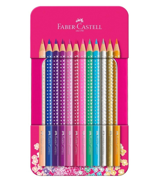 Faber-Castell Sparkle farveblyant, 12 stk. i tinæske (201737) i gruppen SPORT, FRITID & HOBBY / Hobby / Mal & Tegn / Kuglepenne, Farveblyanter & Tuschpenne hos TP E-commerce Nordic AB (D13756)