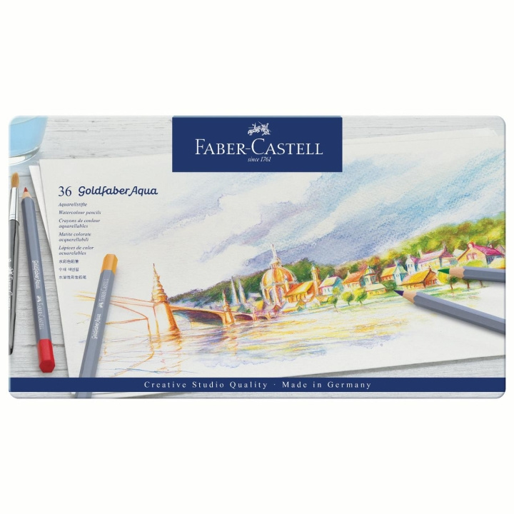 Faber-Castell Goldfaber akvarel dåse, 36 stk (114636) i gruppen SPORT, FRITID & HOBBY / Hobby / Mal & Tegn / Kuglepenne, Farveblyanter & Tuschpenne hos TP E-commerce Nordic AB (D13800)