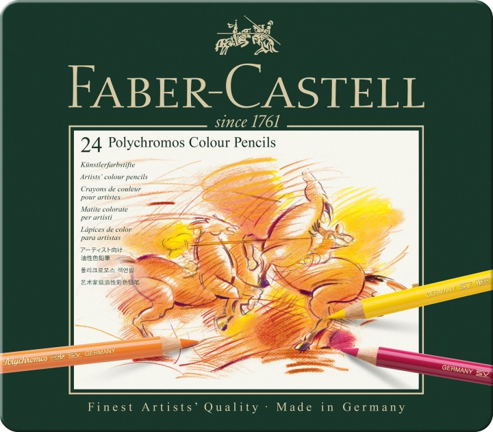 Faber-Castell Polychromos farveblyant, dåse med 24 stk (110024) i gruppen SPORT, FRITID & HOBBY / Hobby / Mal & Tegn / Kuglepenne, Farveblyanter & Tuschpenne hos TP E-commerce Nordic AB (D13905)