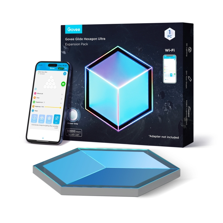 Govee Glide Hexagon Light Panels Ultra Expansion Pack - 2 paneler til H606AC81 i gruppen HJEM, HUS & HAVE / Smart hjem / Smart belysning hos TP E-commerce Nordic AB (D13909)