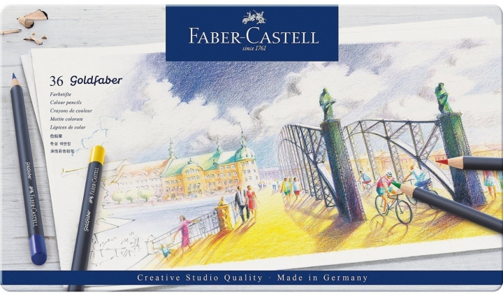 Faber-Castell Goldfaber farveblyant, dåse med 36 stk (114736) i gruppen SPORT, FRITID & HOBBY / Hobby / Mal & Tegn / Kuglepenne, Farveblyanter & Tuschpenne hos TP E-commerce Nordic AB (D14011)