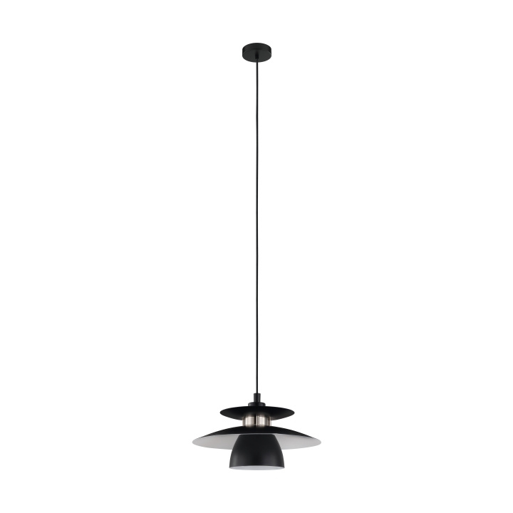 Eglo BRENDA PENDANT - BLACK - Ø320, satineret nikkel i gruppen HJEMMEELEKTRONIK / Lys / Loftslamper hos TP E-commerce Nordic AB (D14064)