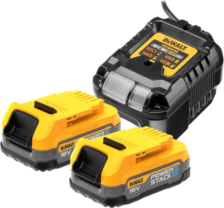 DeWALT DCB1102E2-QW Pakke med 2 batterier Powerstack XR 18V - 1,7Ah Li-Ion i gruppen HJEM, HUS & HAVE / Værktøj / Batterier til håndværktøj hos TP E-commerce Nordic AB (D14155)