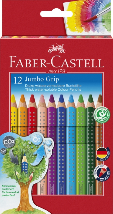 Faber-Castell Farveblyant Jumbo Grip 12 stk (110912) i gruppen SPORT, FRITID & HOBBY / Hobby / Mal & Tegn / Kuglepenne, Farveblyanter & Tuschpenne hos TP E-commerce Nordic AB (D14172)