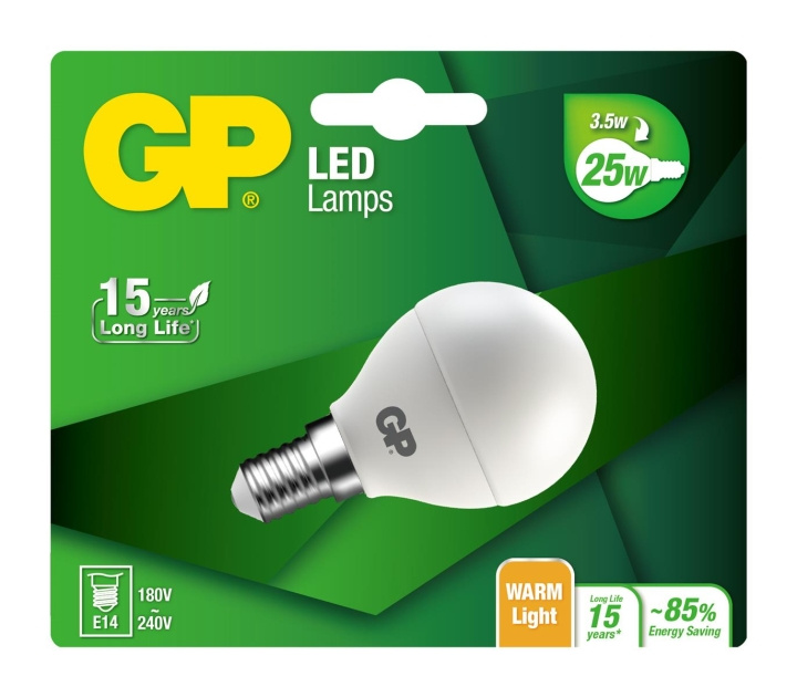 GP LED-lampe Mini Globe, E14, 3,5W (25W), 250lm i gruppen HJEMMEELEKTRONIK / Lys / LED lamper hos TP E-commerce Nordic AB (D14193)