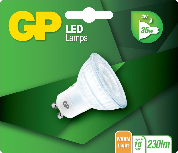 GP LED-lampe, GU10, 4W (35W), 230lm i gruppen HJEMMEELEKTRONIK / Lys / LED lamper hos TP E-commerce Nordic AB (D14199)