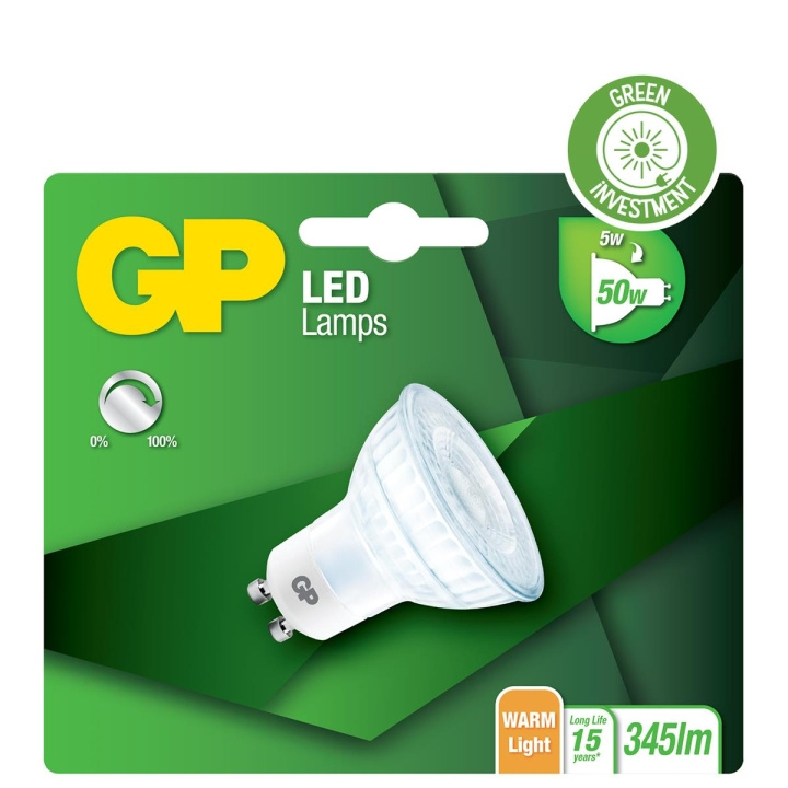 GP LED-lampe, GU10, DIM, 5W (50W), 345lm i gruppen HJEMMEELEKTRONIK / Lys / LED lamper hos TP E-commerce Nordic AB (D14219)