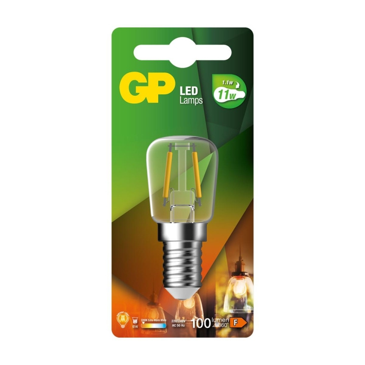 GP LED-lampe Filament, T25, E14, 1,1W (11W), 100lm i gruppen HJEMMEELEKTRONIK / Lys / LED lamper hos TP E-commerce Nordic AB (D14227)