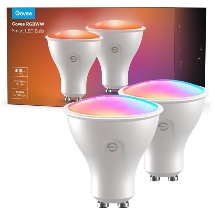 Govee GU10 WiFi & BLE RGBWW Pære 400lm (2-Pack) - Løft din belysningsoplevelse i gruppen HJEMMEELEKTRONIK / Lys / LED lamper hos TP E-commerce Nordic AB (D14283)