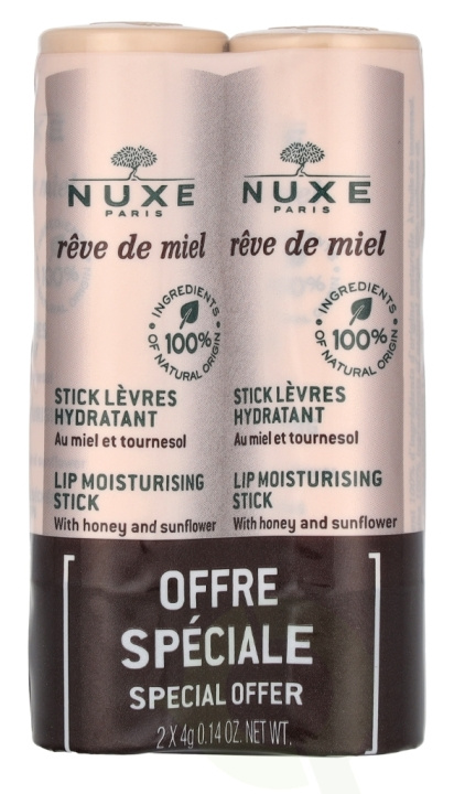 Nuxe Reve De Miel Lip Moisturizing Stick Duo Set 8 g 2x4gr i gruppen SKØNHED & HELSE / Makeup / Læber / Læbepomade hos TP E-commerce Nordic AB (D14528)