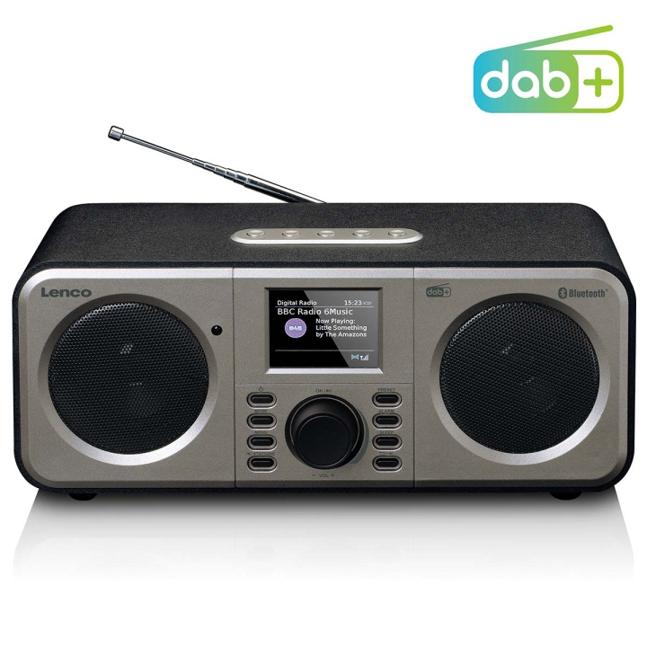 Lenco Stereo DAB+ FM-radio med Bluetooth® Sort i gruppen HJEMMEELEKTRONIK / Lyd & billede / Hjemmebiograf, HiFi & Bærbar / Radio og vækkeure / Radio hos TP E-commerce Nordic AB (D14671)