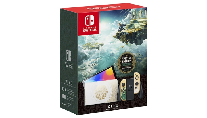 Nintendo Switch OLED-konsol (The Legend of Zelda: Tears of the Kingdom Edition) i gruppen HJEMMEELEKTRONIK / Spilkonsoller og tilbehør / Nintendo Switch hos TP E-commerce Nordic AB (D15272)