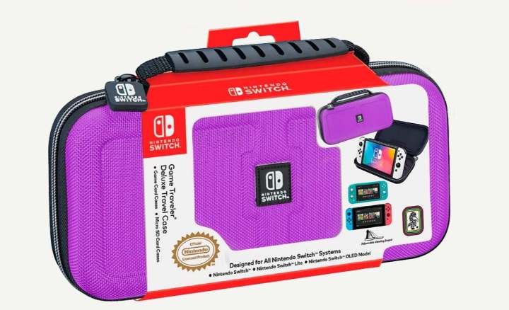 NACON Switch Rejsetaske Lilla Switch Lite/Switch OLED i gruppen HJEMMEELEKTRONIK / Spilkonsoller og tilbehør / Nintendo Switch Lite hos TP E-commerce Nordic AB (D15406)