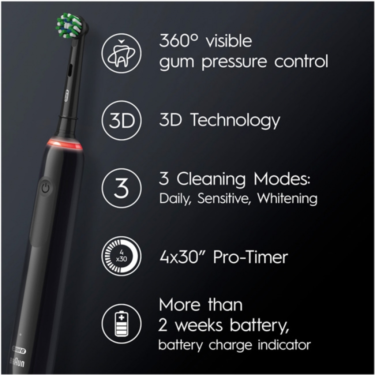 Oral B Electric toothbrush Pro3 3900N Black CA + Pink CA Oral B Electric toothbrush Pro3 3900N Black CA + Pink CA
